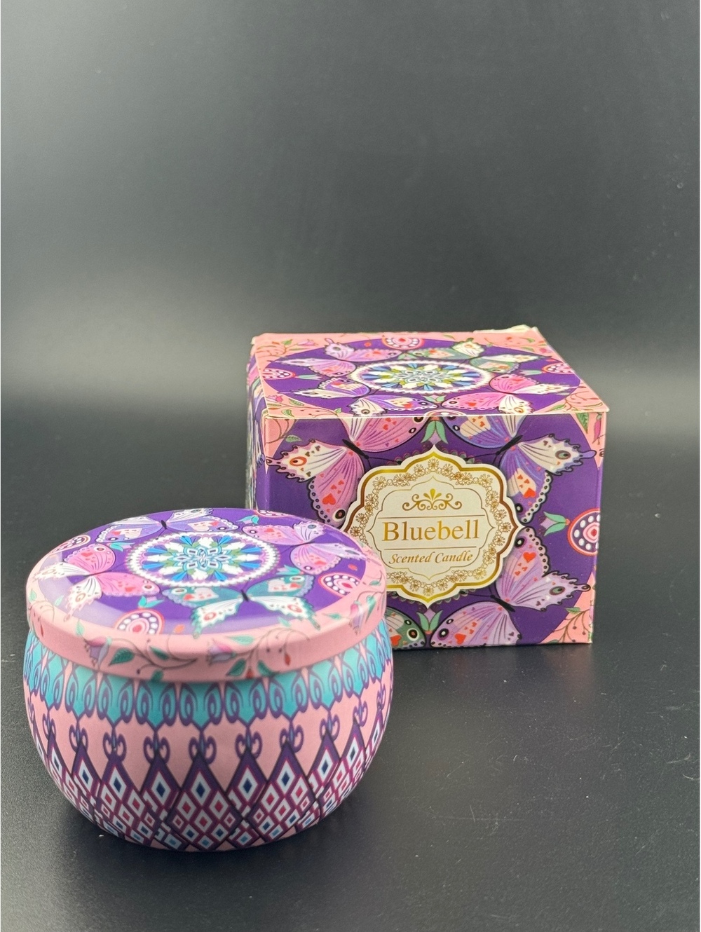 Bluebell Scented Soy Candle in Decorative Tin with Box
